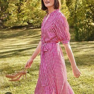 Ann Taylor Pink Gingham Shirt Dress, XXL